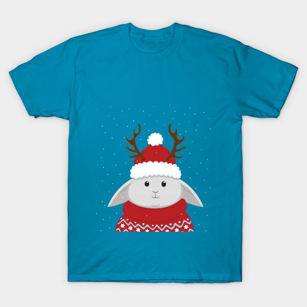 Christmas Bunny T-Shirt by elphimblue